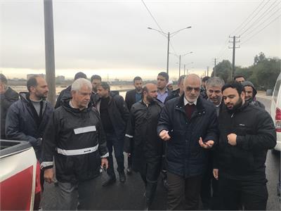 بازدید استاندار  از روند پیشرفت پروژه های اصلاح شبکه فاضلاب شهر اهواز